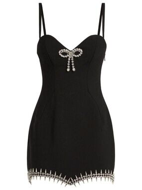 AREA Crystal Spike Mini Dress
